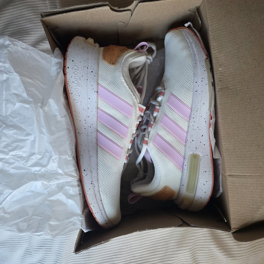 Adidas Women's Racer TR23 'Off White Orchid Fusion' Sz 9 Nwt In Box
